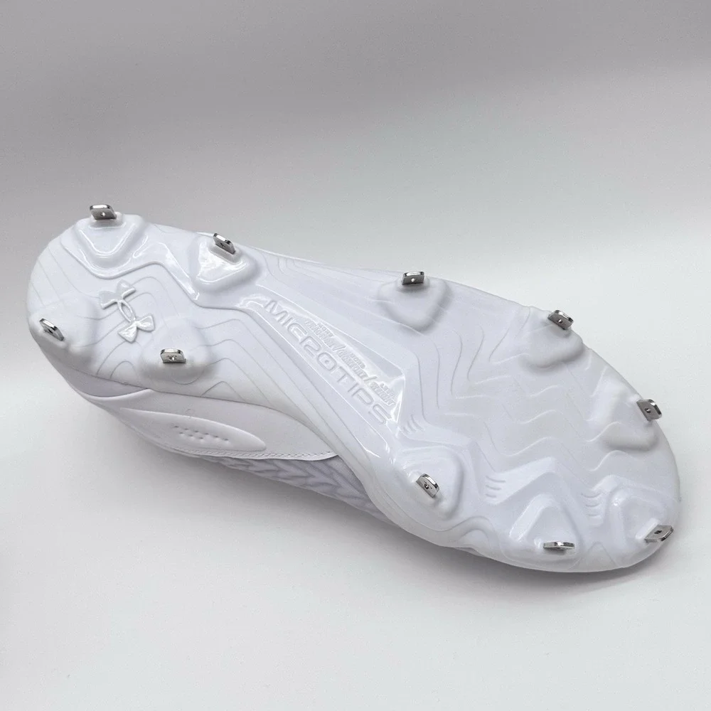 Size 8M- Under Armour UA Hovr Basebal Cleats Microtips , White Shoes